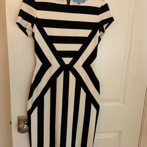 Antonio Melani black and off-white striped dress 0